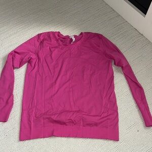 lululemon athletica Vibrant Pink Long Sleeve Relaxed Fit Tee - size 8